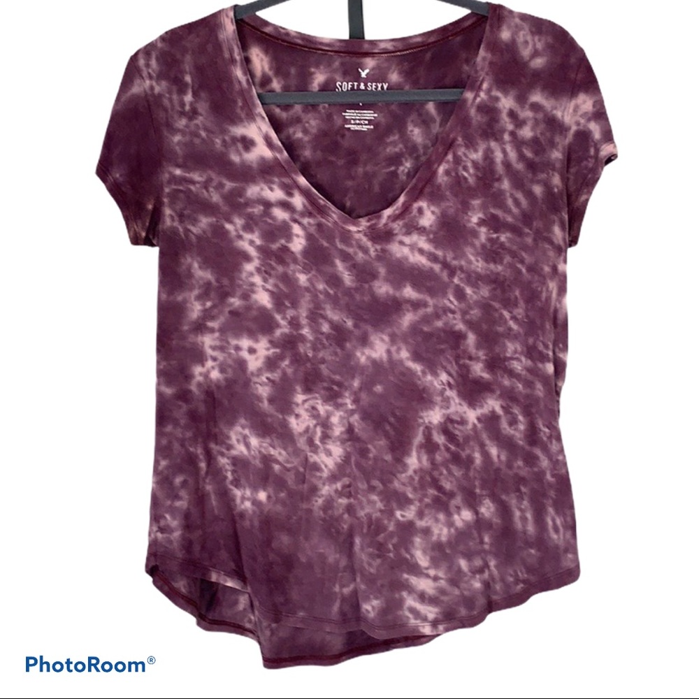 AEO | Soft & Sexy V-Neck Purple SS Tee EUC